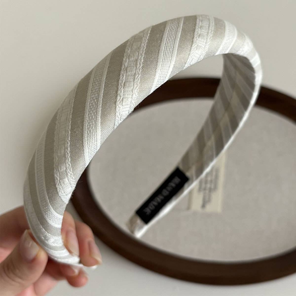 Fresh blue striped sponge hair band