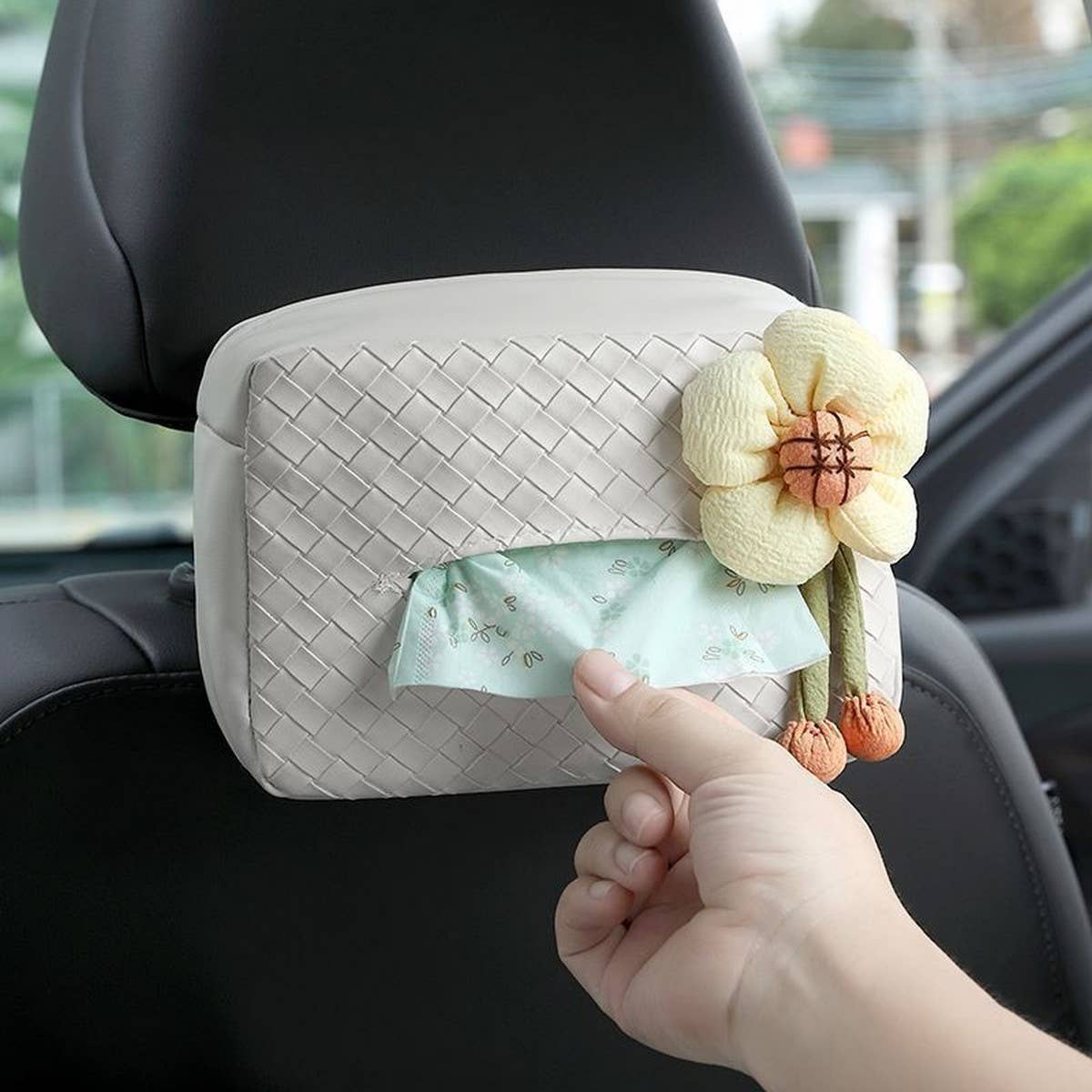 NEW CUTE FLOWER CAR TISSUE BOX STORAGE BOX