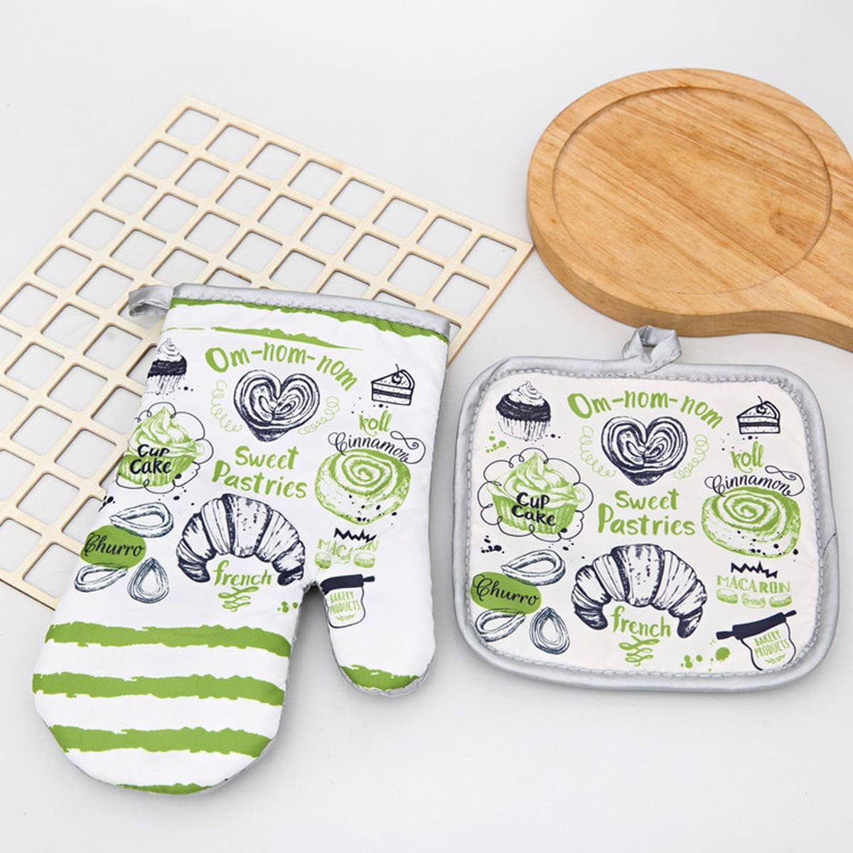 KITCHEN TWO-PIECE BAKING SCALD-PROOF GLOVES