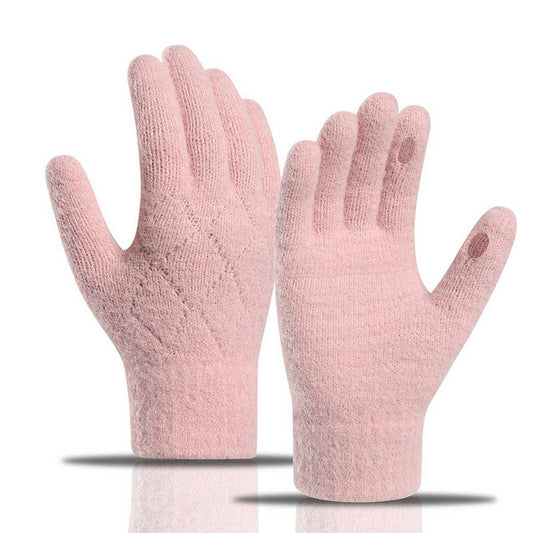CWAG00579_WOMEN WINTER KNIT TOUCHSCREEN WARM GLOVES
