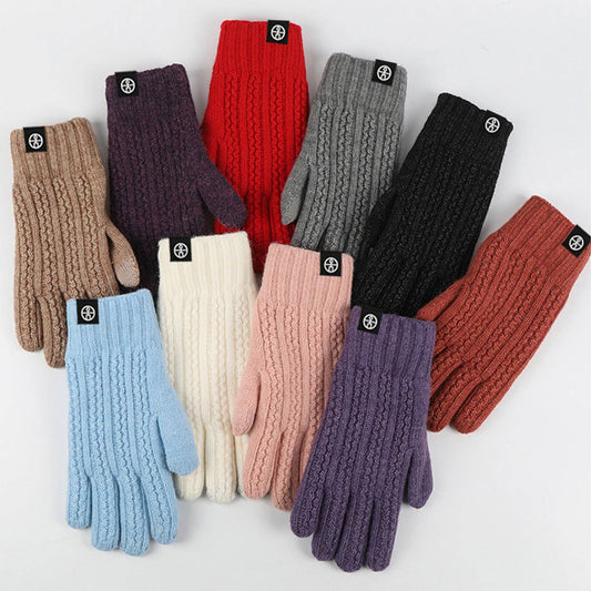 OUTDOOR COLD-PROOF SOLID COLOR KNITTED GLOVES_CWAG0396