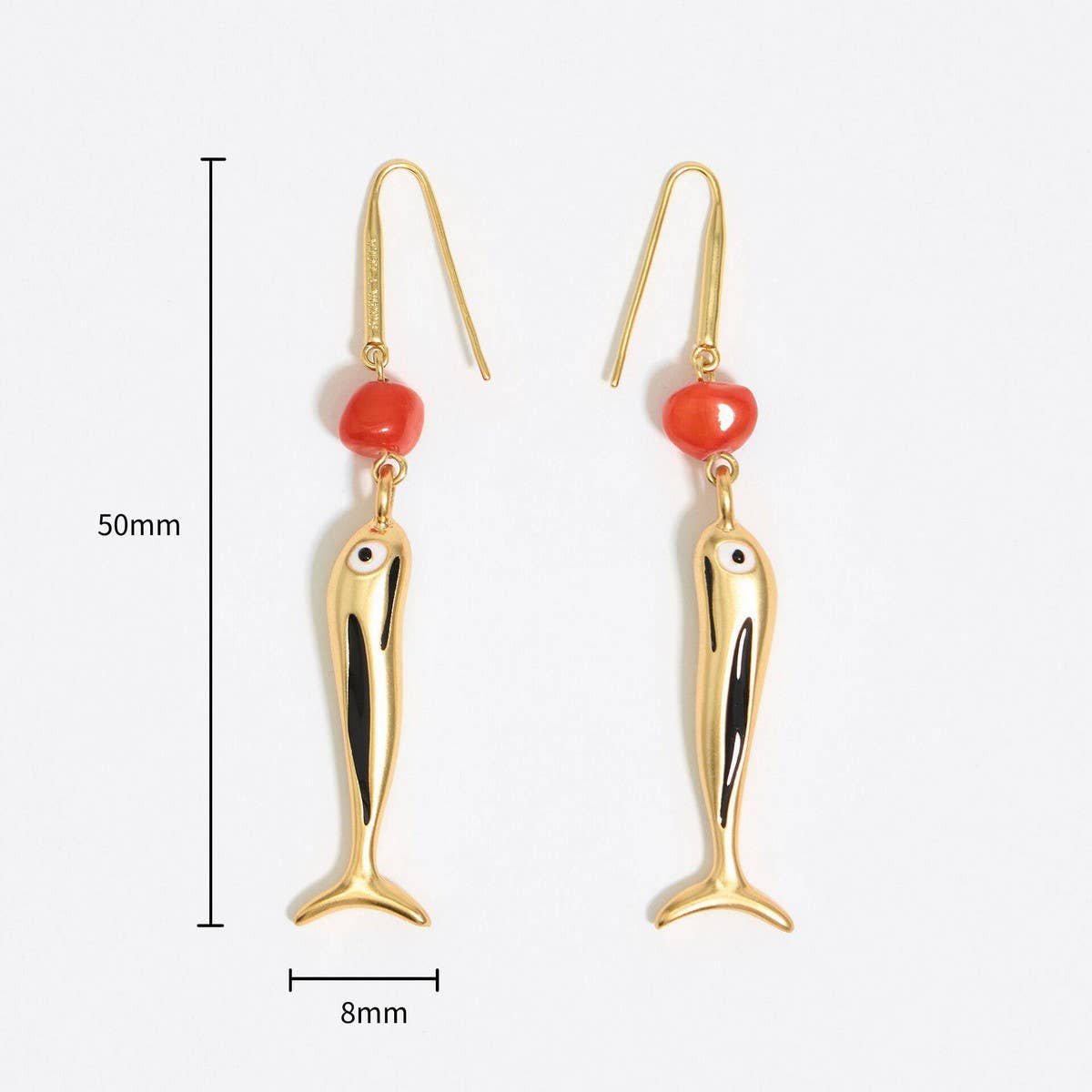 Golden Fish Retro Literary Style Long Earrings