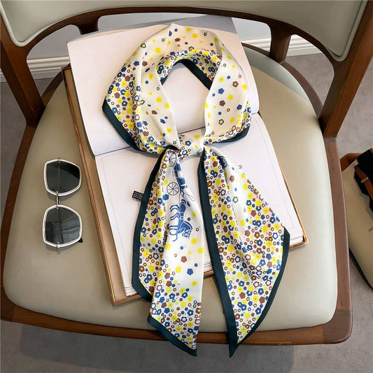 LETTER PRINT DOUBLE LAYER  HEAD SCARF
