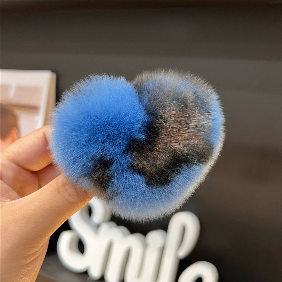 Cute Rex Rabbit Heart Hair Clip - Fluffy BB Pin