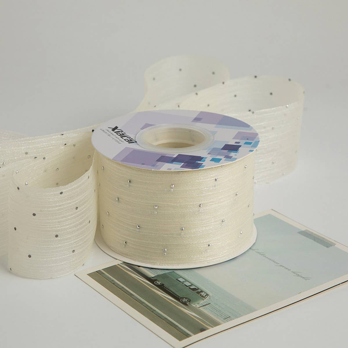 SILVER DOT HOT DIAMOND RIBBON BOW DIY RIBBON