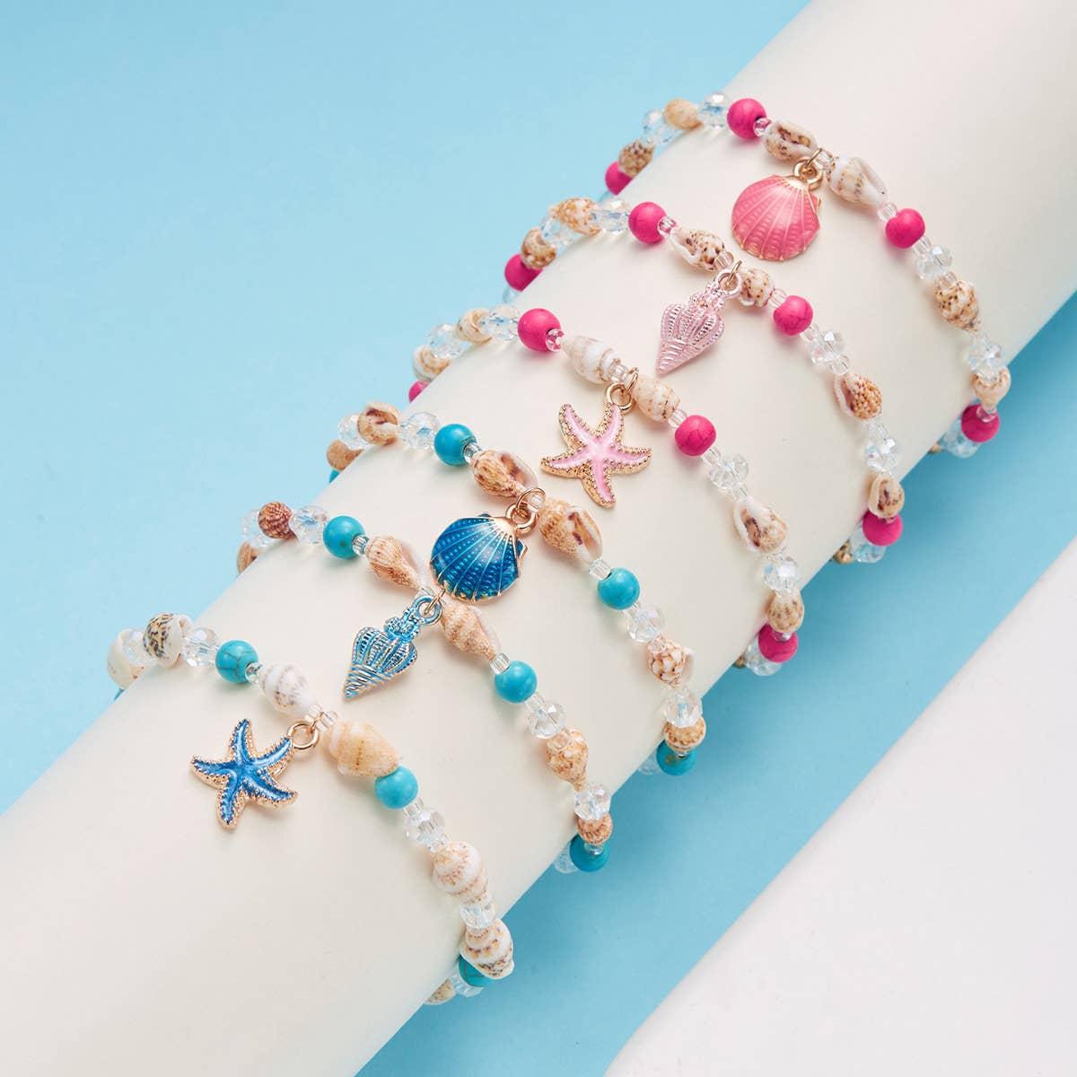 VERSATILE BEACH SHELL CONCH RICE BEAD BRACELET