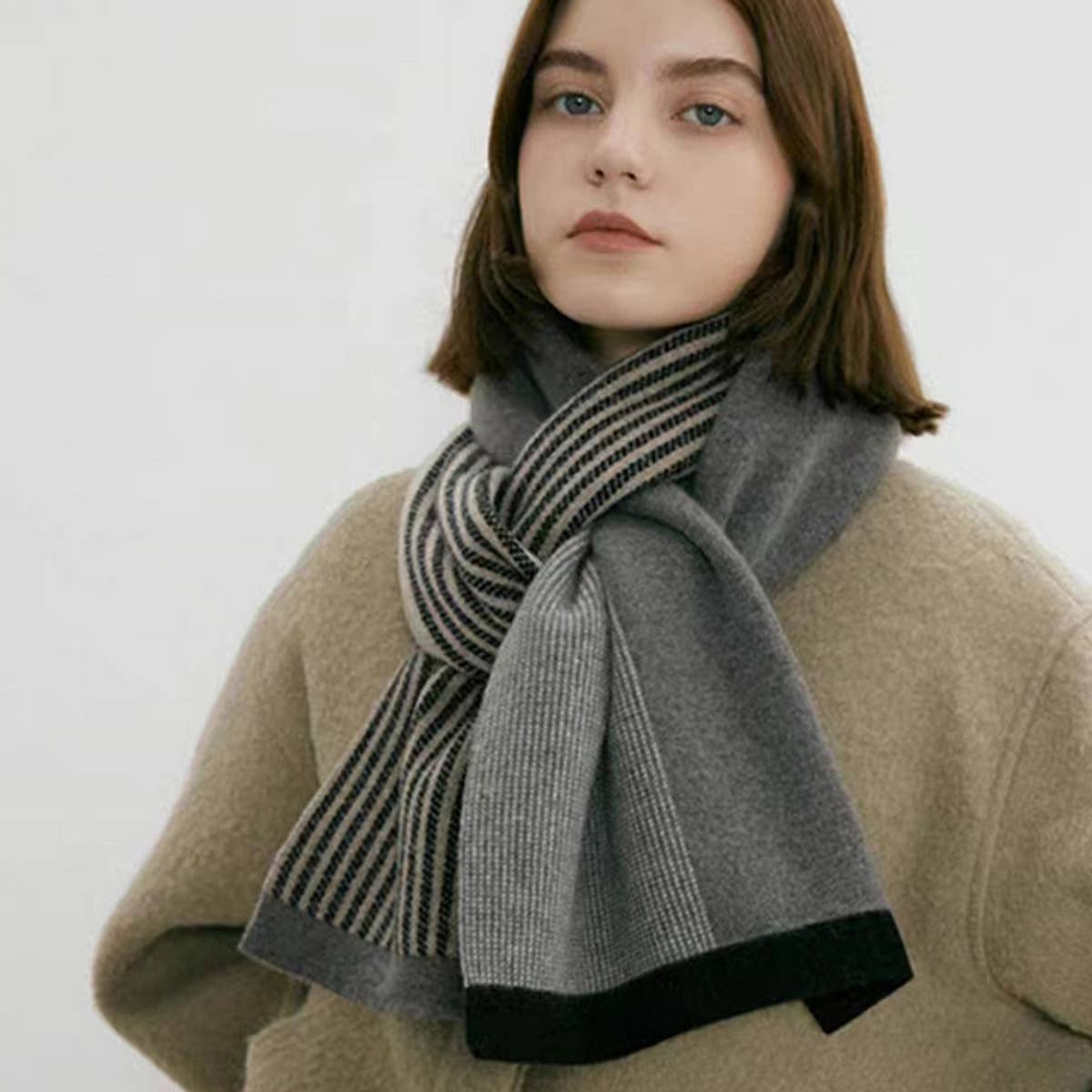 Knit Scarf - Unisex Elegant Winter Couples Wrap