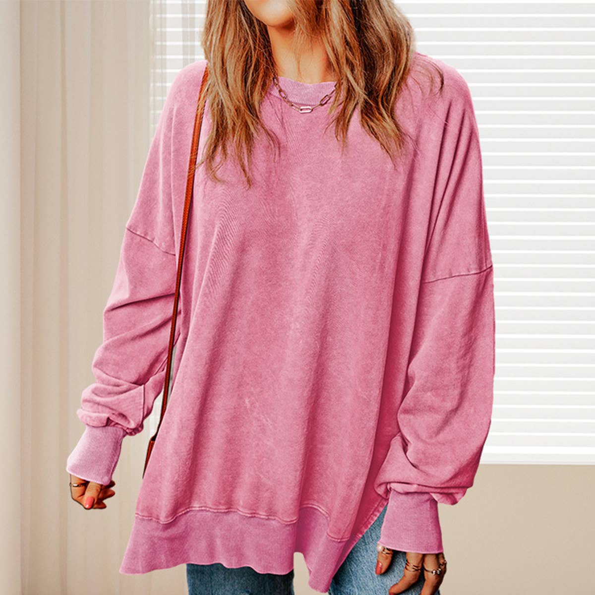 SOLID COLOR LOOSE PULLOVER FASHION SIMPLE HOODIE