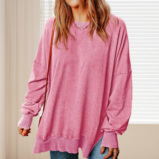 SOLID COLOR LOOSE PULLOVER FASHION SIMPLE HOODIE