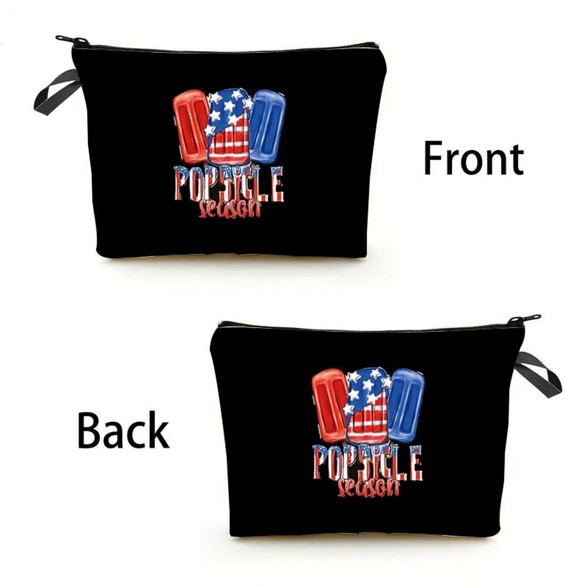 BLACK DOUBLE-SIDED PRINTED COSMETIC BAG_CWAB2262