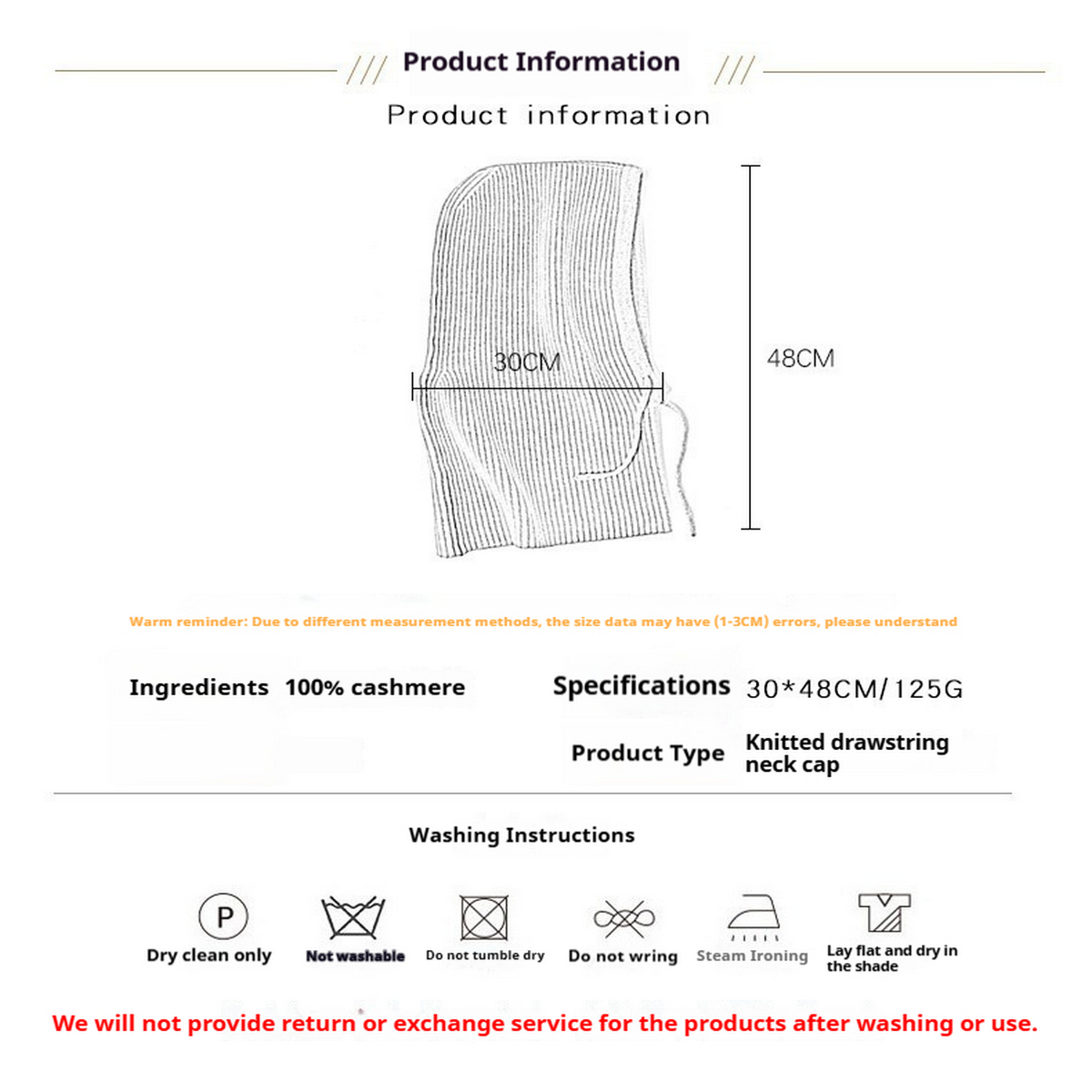 Cashmere Balaclava Hat ??Knit Hood Scarf for Her_CWAH3994