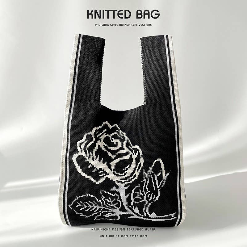 Flower series versatile knitted bag