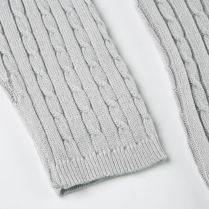 SLOUCHY BREASTED V-NECK TWIST SWEATER CARDIGAN