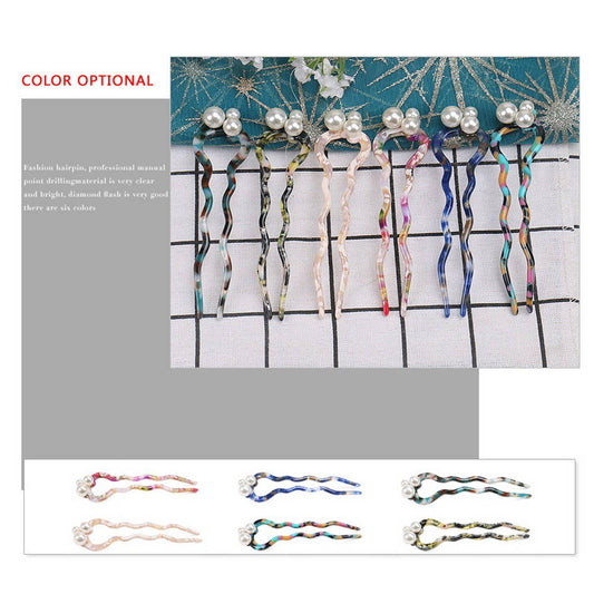 WAVY ACETATE RETRO HAIRPIN HAIR ACCESSORIES