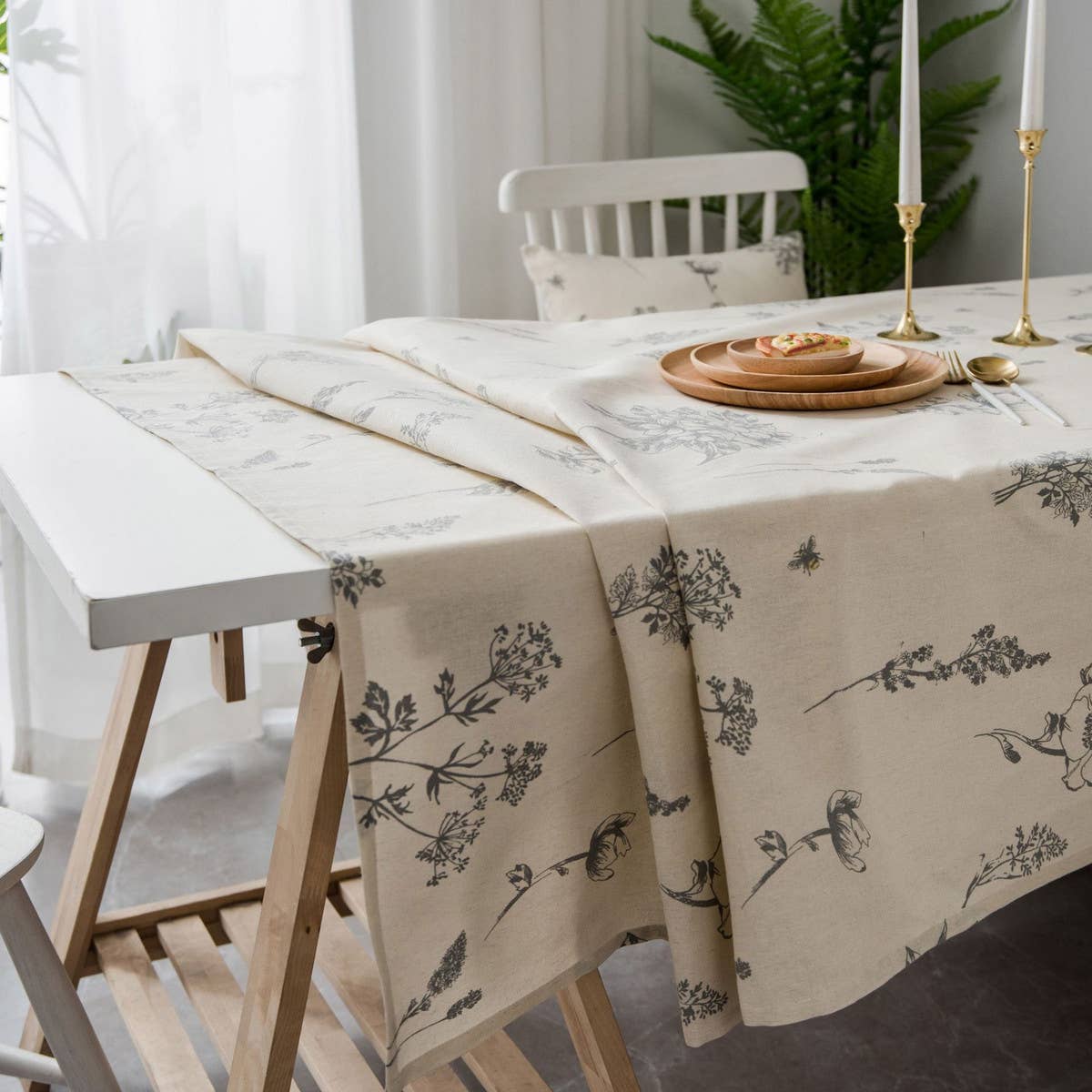 COTTON AND LINEN RECTANGULAR FRESH TABLECLOTH