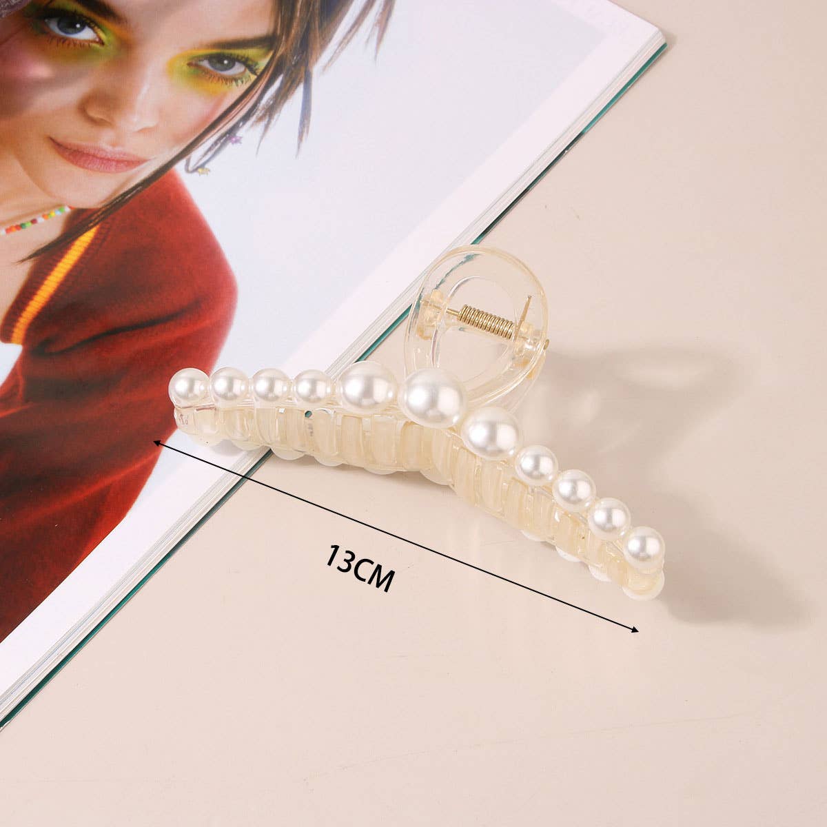 Large Pearl Hair Claw Clip for Women, French Style_CWAHA0406