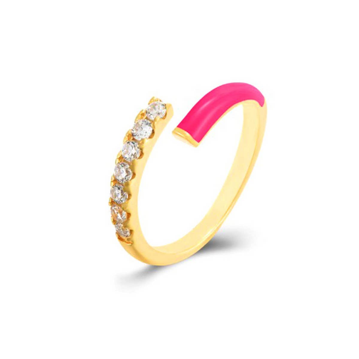 DOUBLE LAYER COLOR OIL DROP OPEN RING