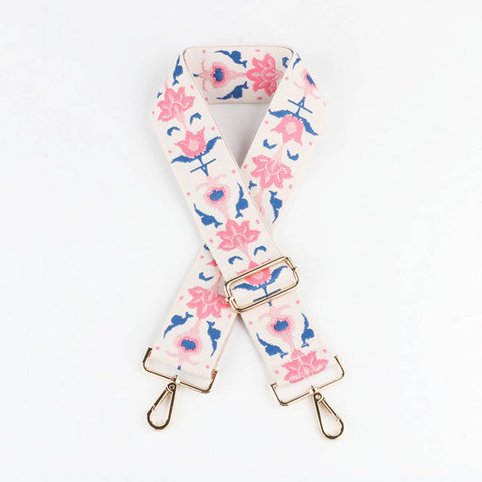 NEW FLORAL EMBROIDERED BAG STRAP