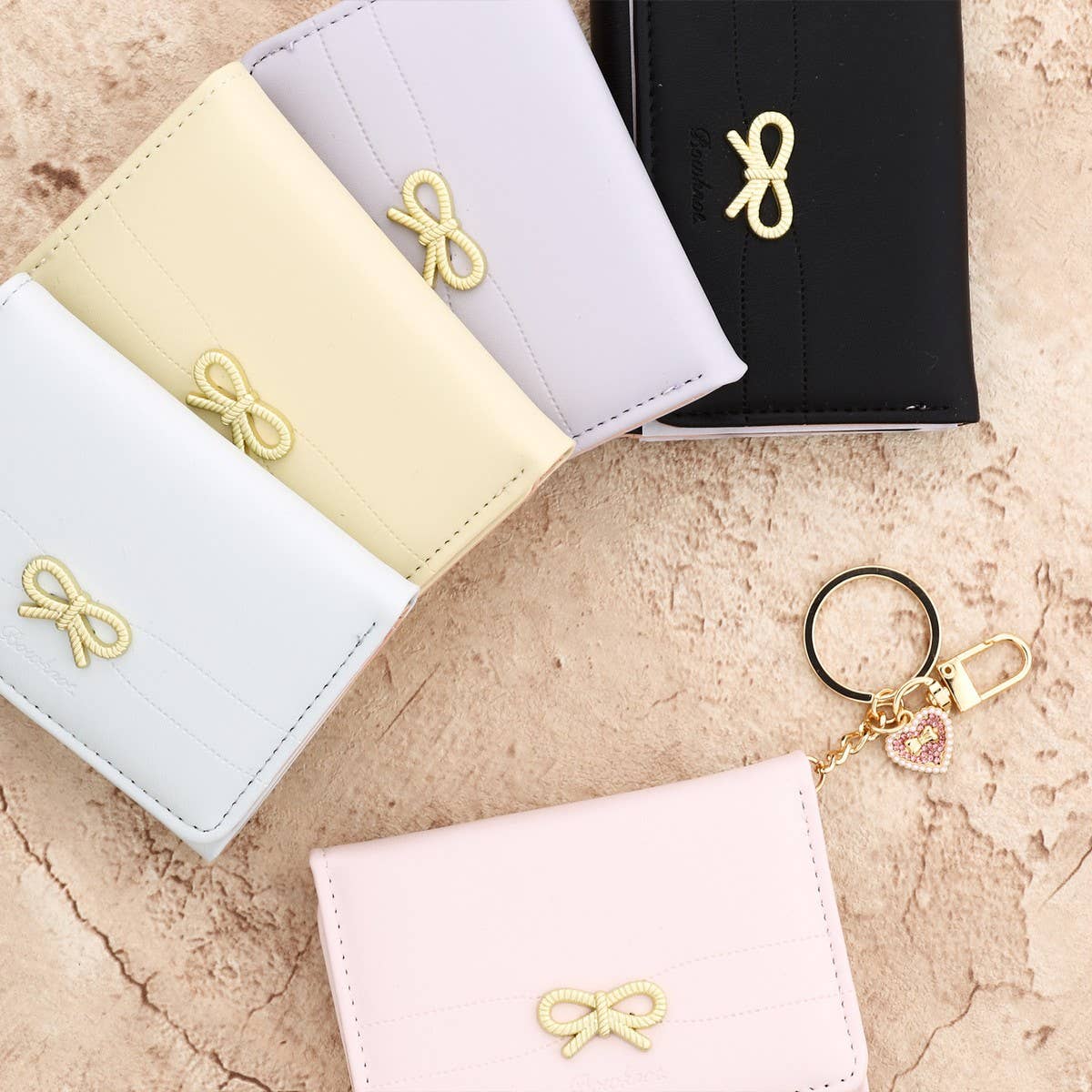 Korean Bow Trifold Wallet with Heart Design_CWAB4968