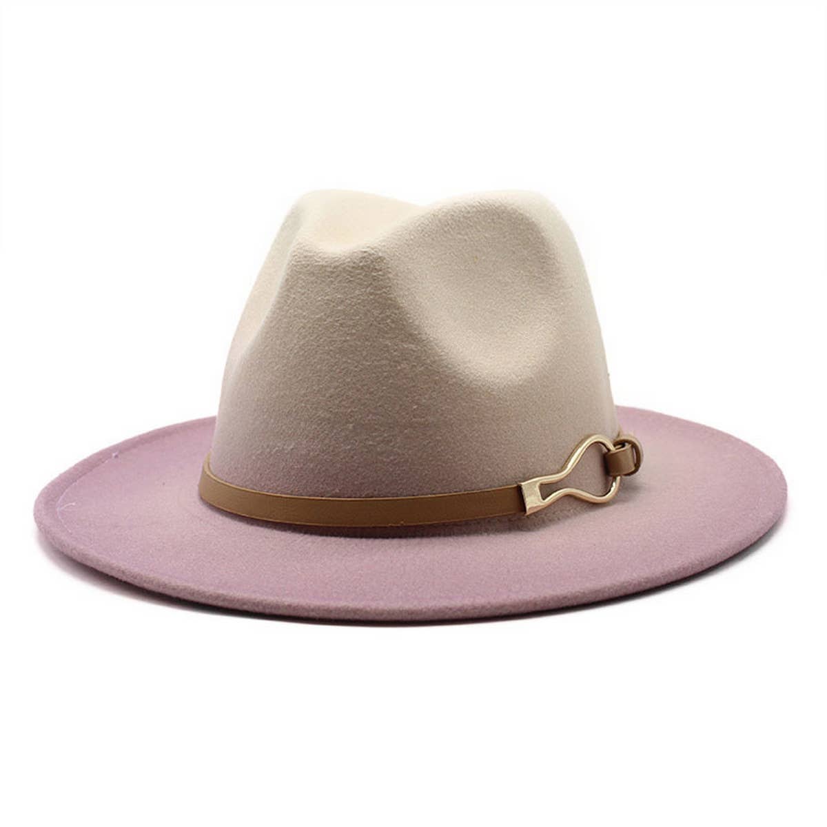 FASHION GRADIENT TWO-COLOR THICK FELT HAT JAZZ HAT_CWAH0817