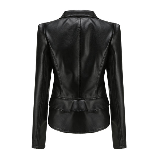 Women's leather garment with removable hem