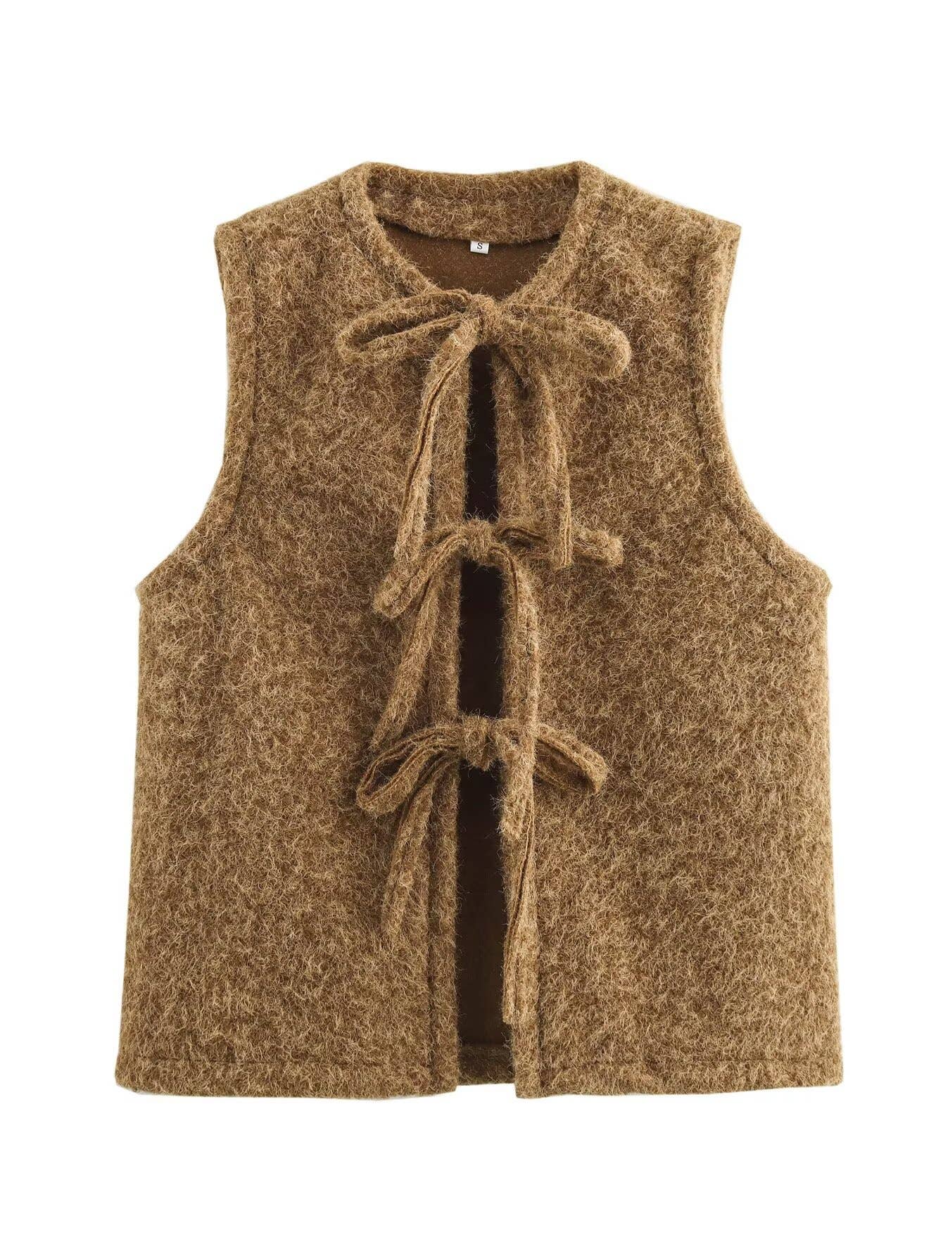 FASHION CASUAL LOOSE LACE-UP SLEEVELESS WAISTCOAT