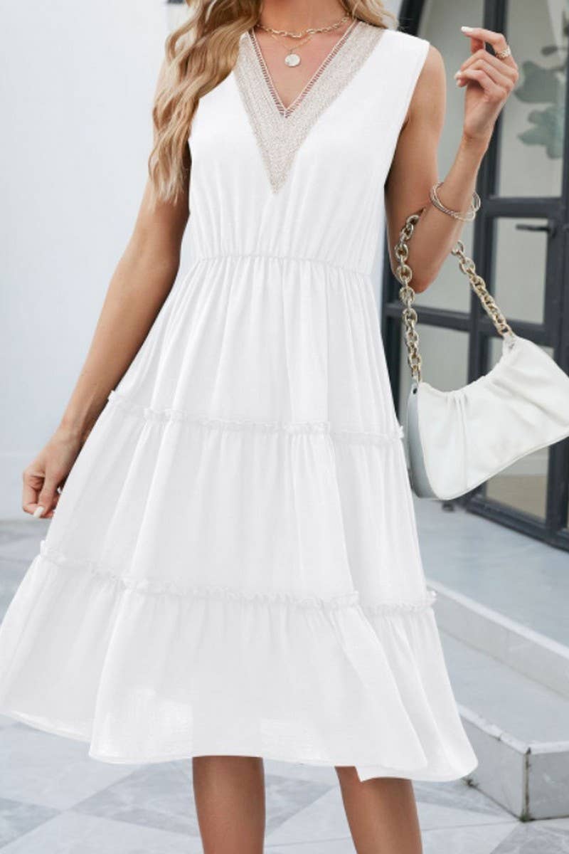 CWDMD5452_SLEEVELESS V-NECK LACE TRIM A-LINE MAXI DRESS