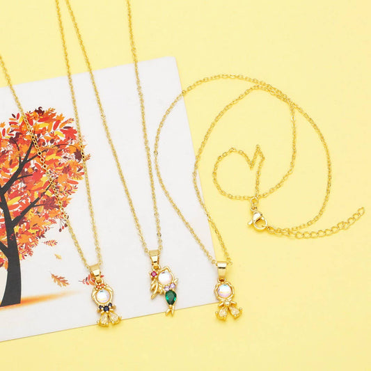 COLORE ZIRCON FAIRY TALE PRINCESS PENDANT NECKLACE