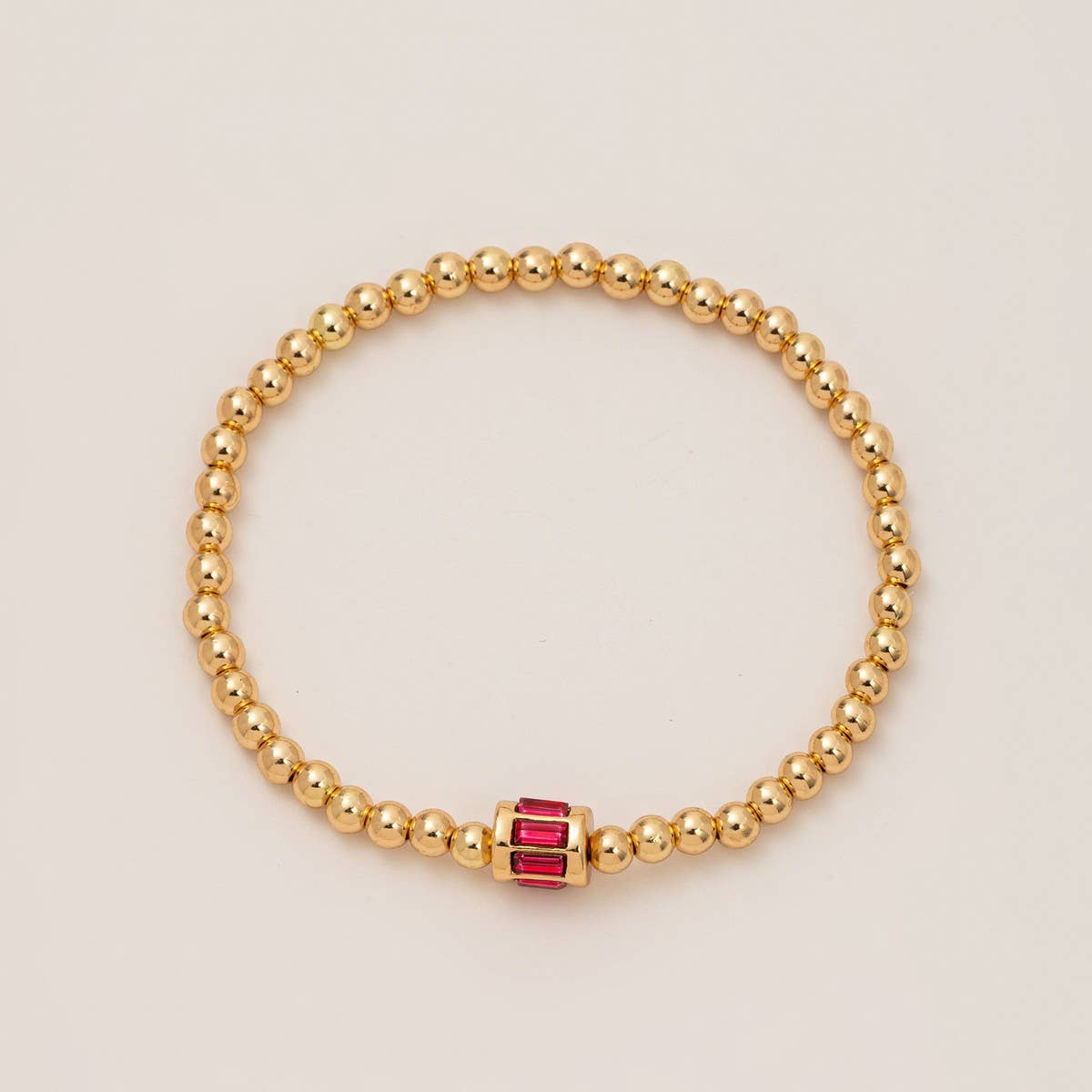 Bead Birthstone Bracelet December- Zircon Charm_CWMM6959