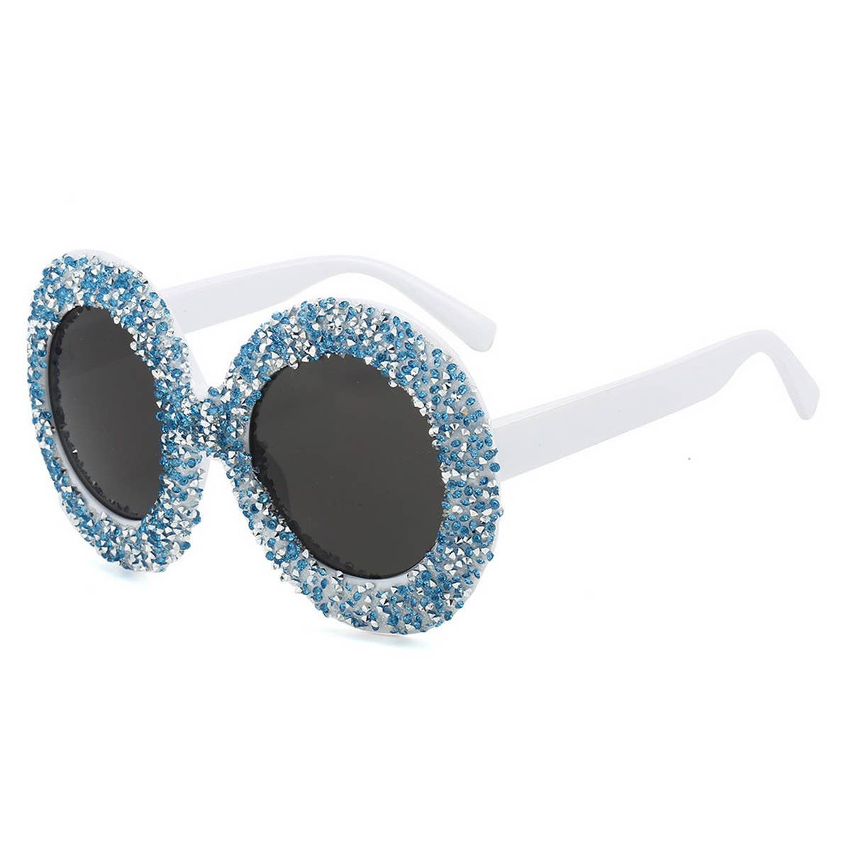 LARGE FRAME OVAL RHINESTONE SUNGLASSES