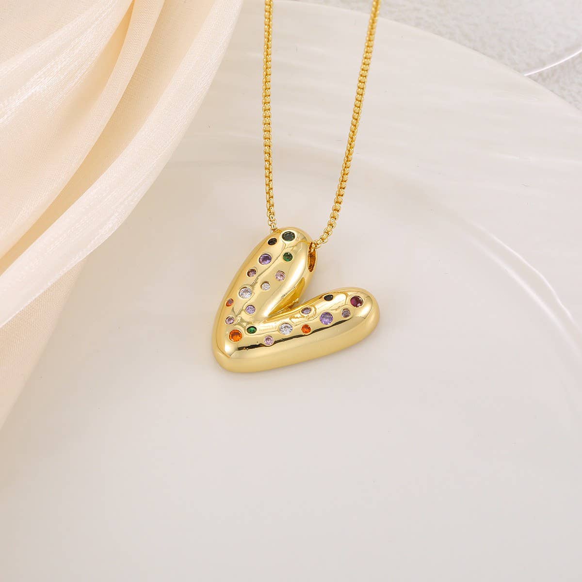 Creative Glossy Colorful Letter Pendant Necklace