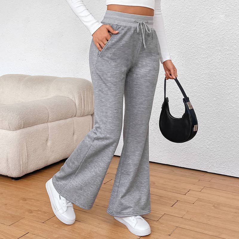 SWEATPANTS FLARES CASUAL DRAWSTRING KNIT PANTS
