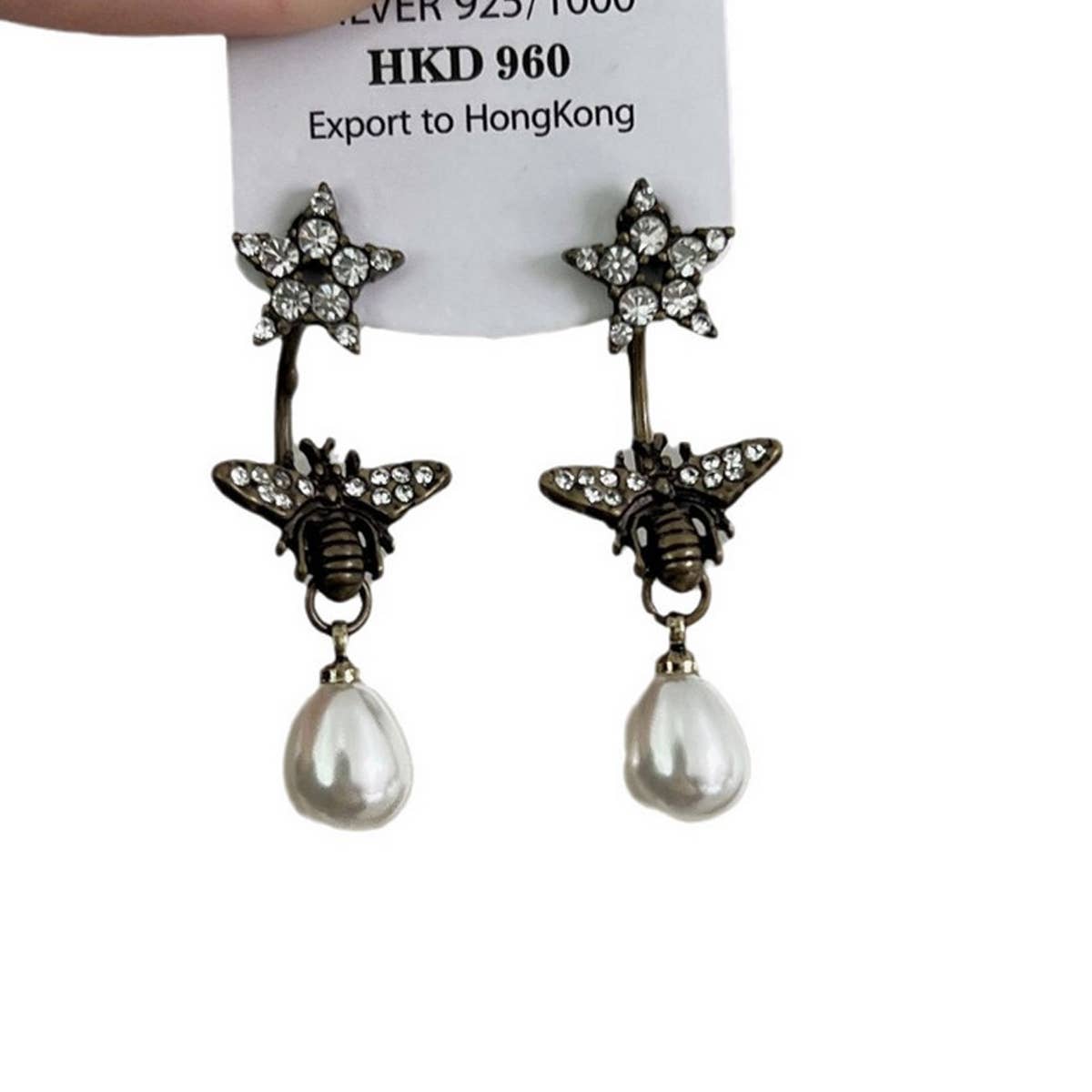 RETRO PEARL STAR BUTTERFLY EARRINGS_CWAJE1522