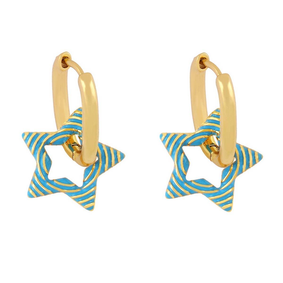 COLORFUL OIL DROP STAR SHAPED EARRINGS