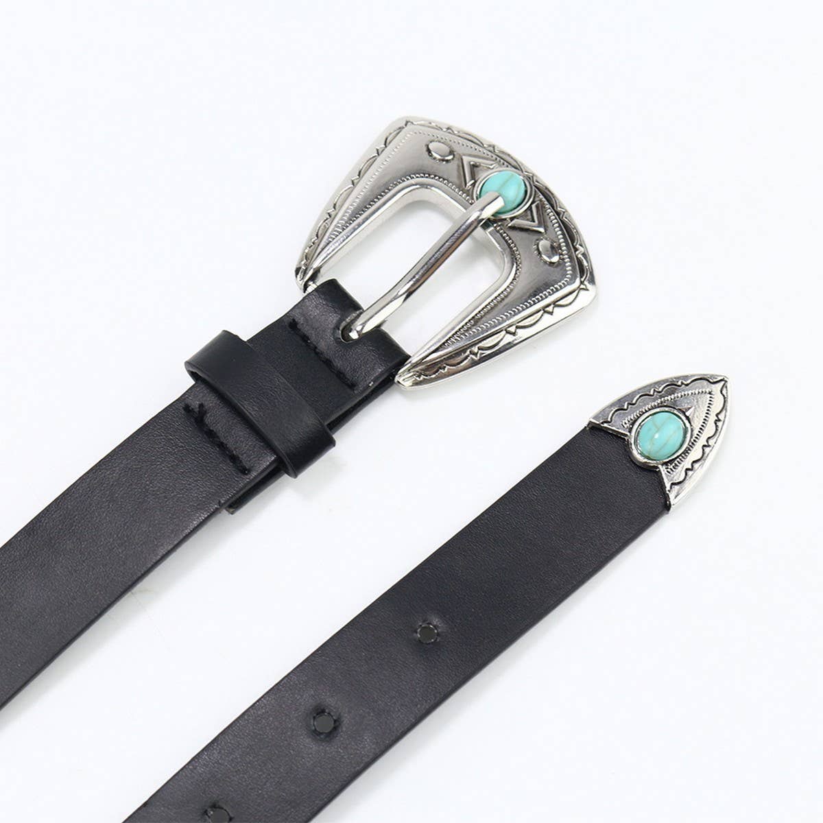 TURQUOISE EMBELLISHED VINTAGE BELT_CWABE0423