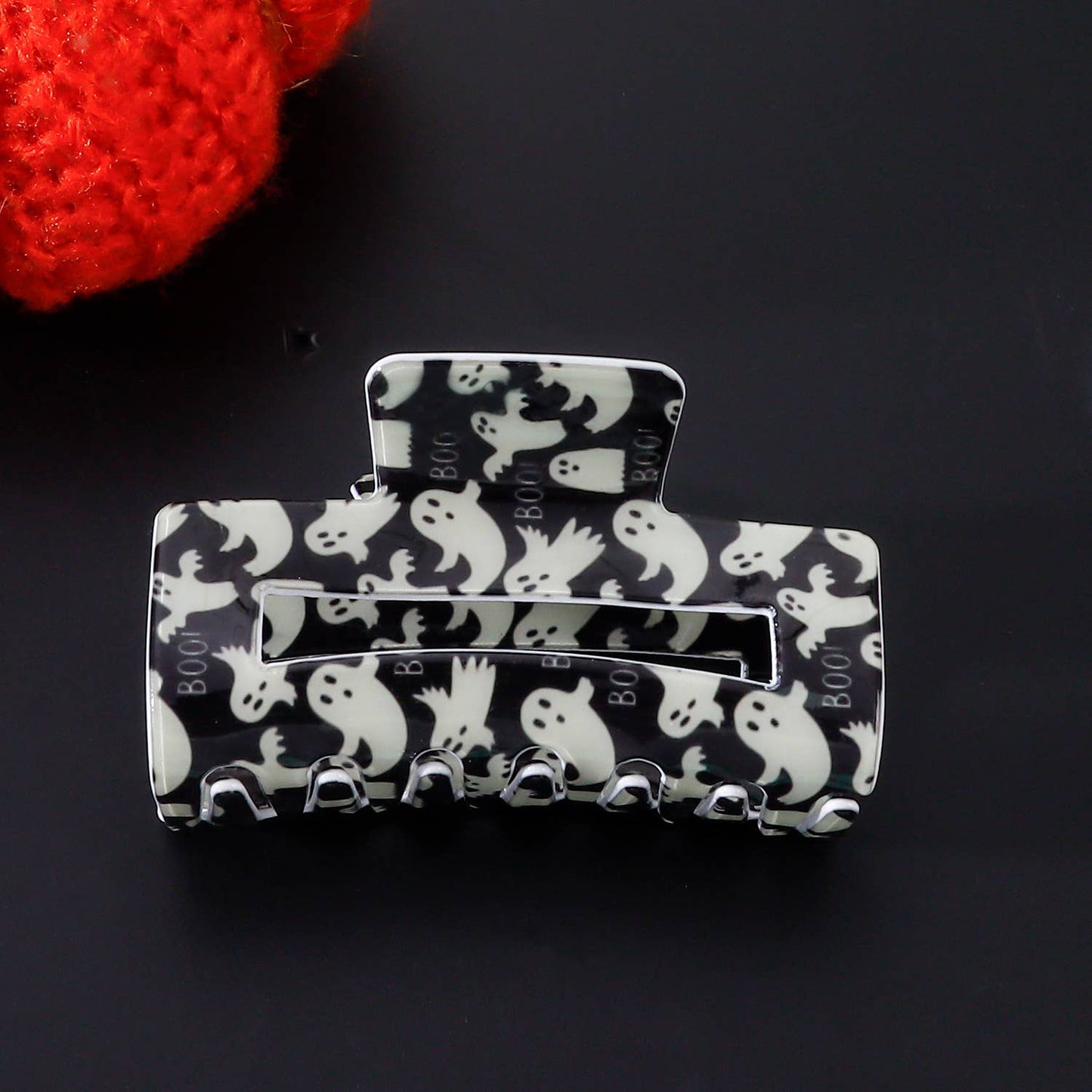 HALLOWEEN PUMPKIN GHOST BAT RECTANGULAR HAIRPIN