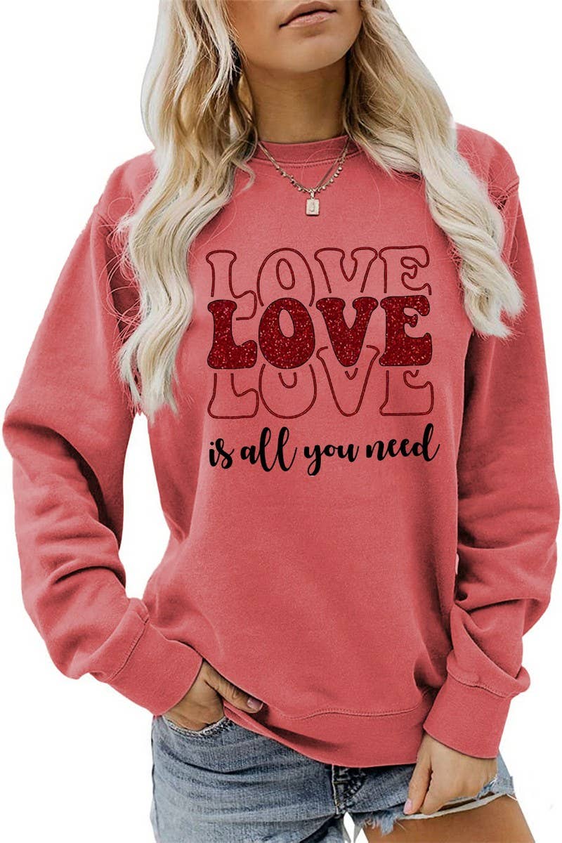 VALENTINE DAY LOVE PRINT PULLOVER_CWTSTL0996