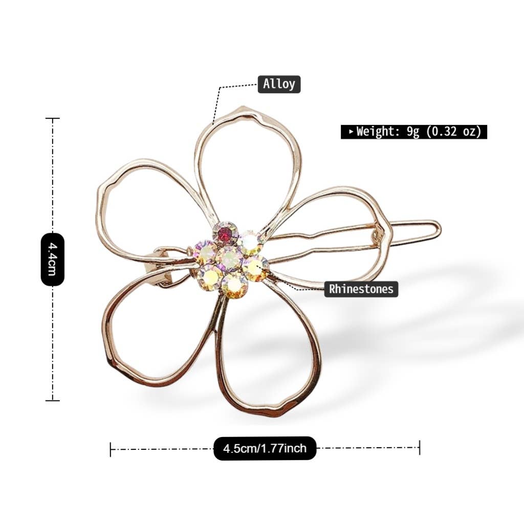 Floral Side Hair Clip for Girls, Simple & Elegant