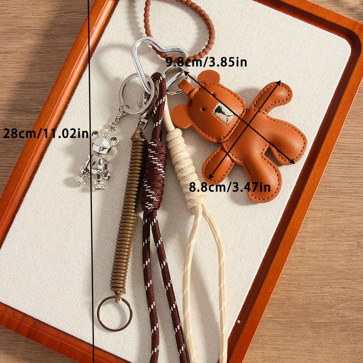 Movable Brown Bear Keychain ? Faux Leather & Alloy