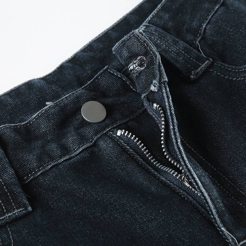 VINTAGE WASH WASH STRAIGHT LEG WIDE-LEG JEANS