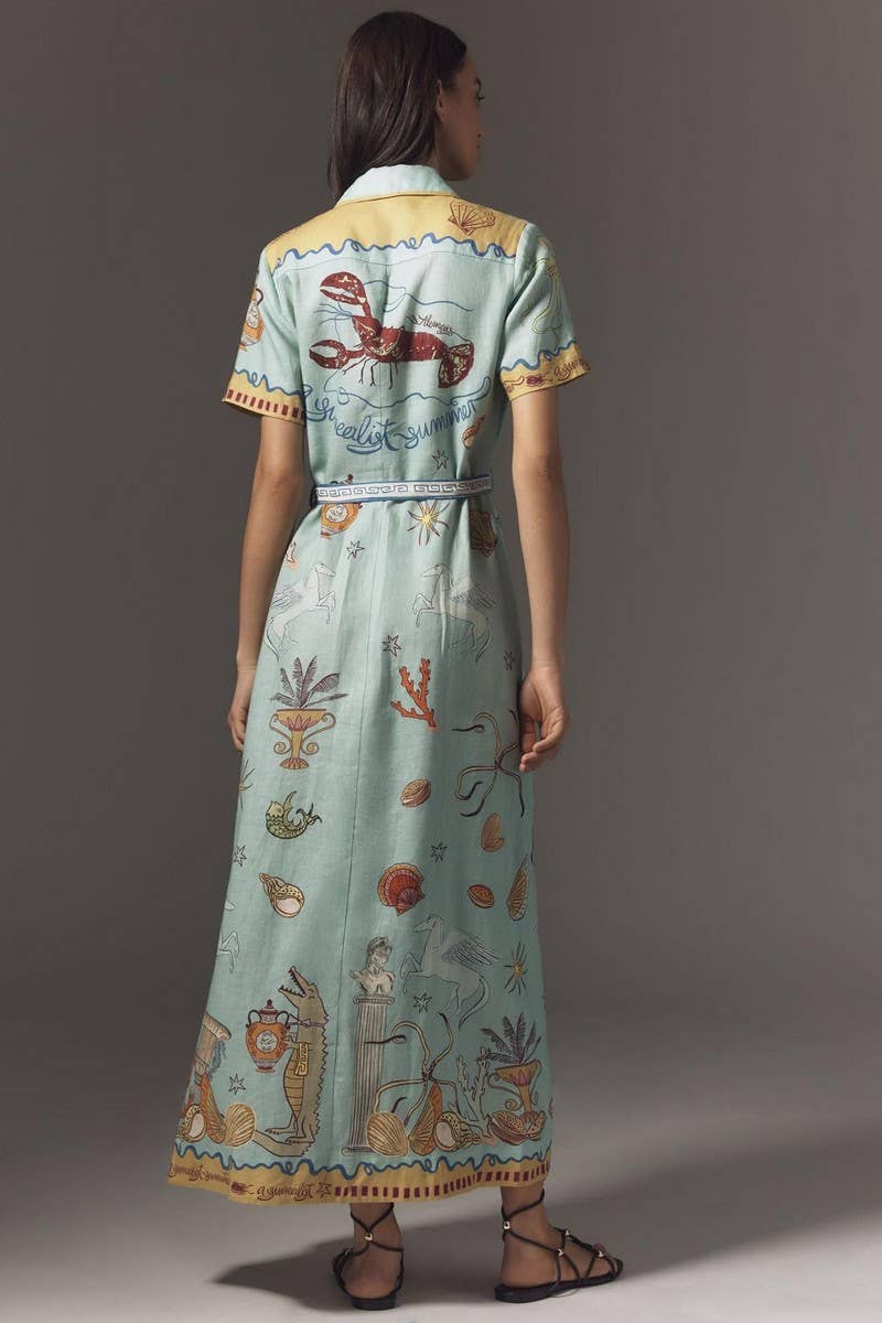 CWDMD5726_PRINTED FASHION CASUAL LACE-UP DRESS