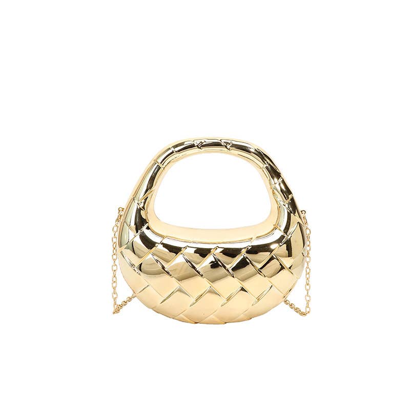 Diamond-shaped shiny single-shoulder underarm bag