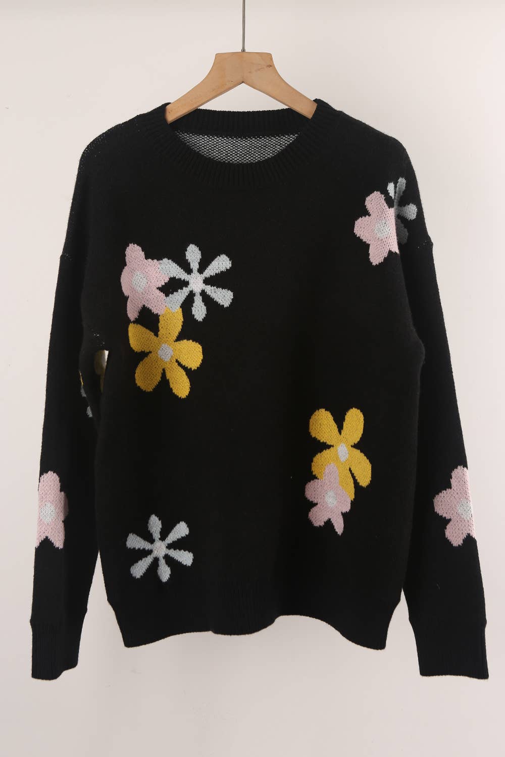 WOMEN'S PRINTED PULLOVER FLORAL SWEATER