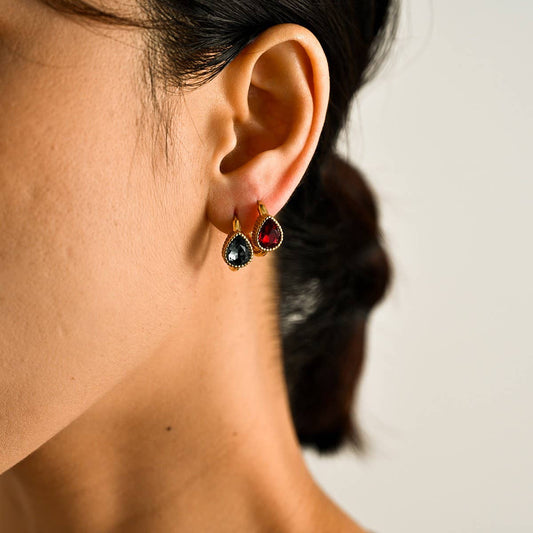 Unique Stainless Steel Heart Earrings with CZ