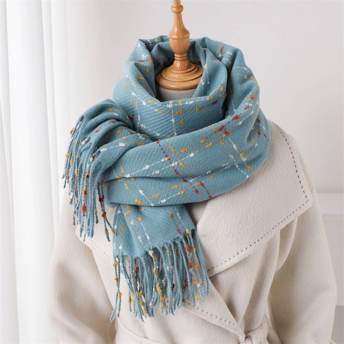 Lightweight Korean Style Fringe Winter Scarf Wrap