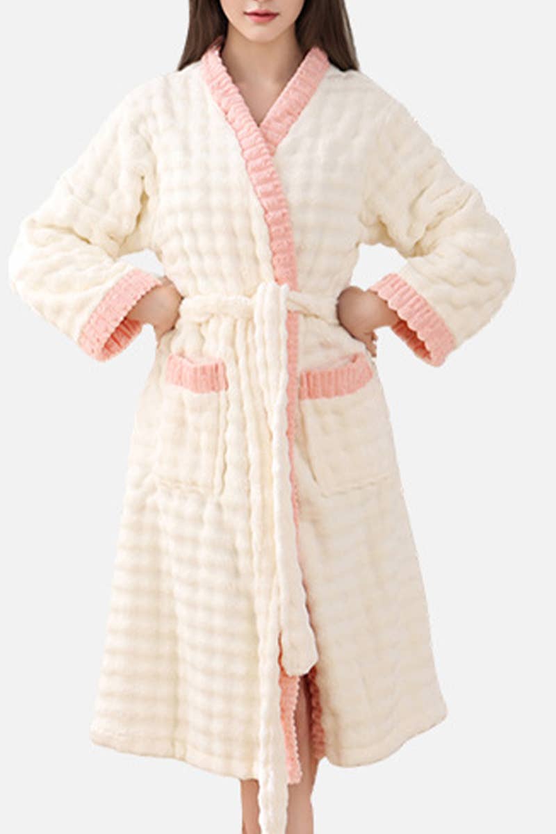 CWMM8296_HOUSEHOLD ABSORBENT THICK FLEECE NIGHTGOWN