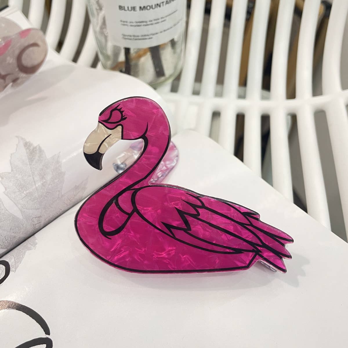 CWAHA4498_CAT CARTOON SHARK CLIP ACRYLIC HAIR CLIP