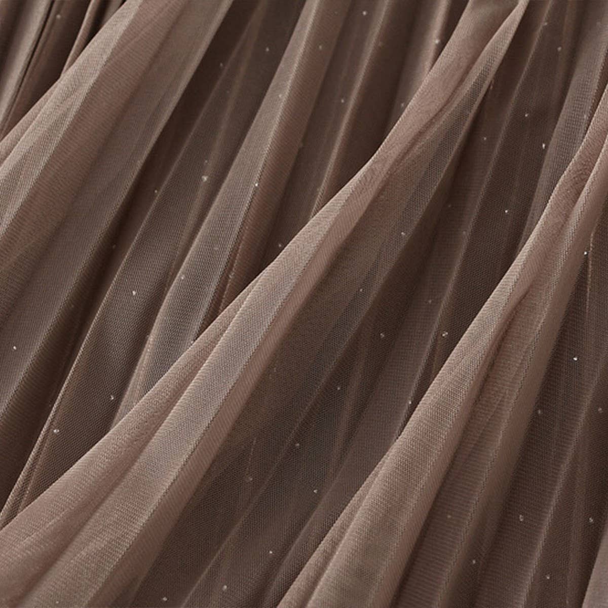 REVERSIBLE RHINESTONE HIGH-END MESH PLEATED SKIRT