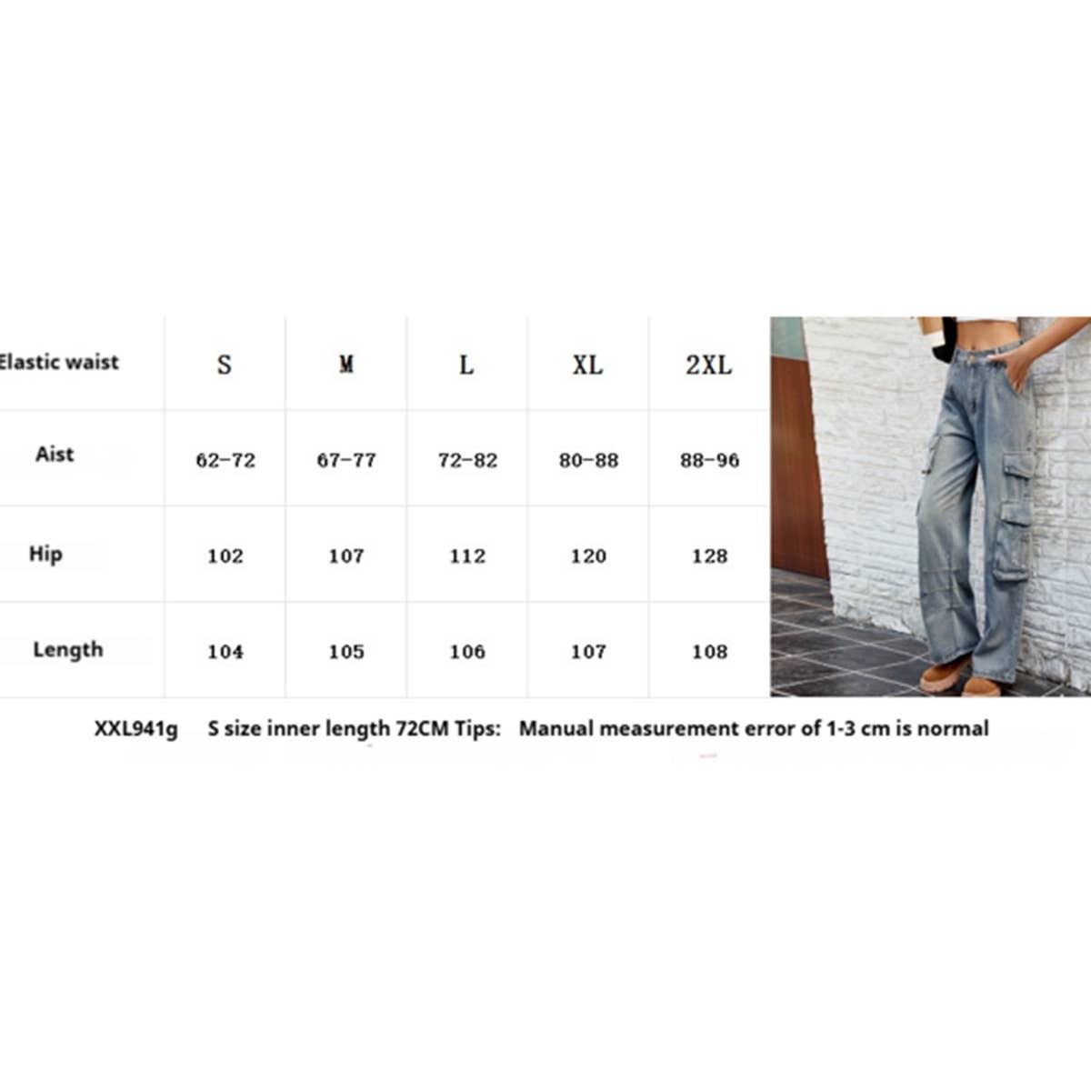 Casual Cargo Jeans ??Spring Summer Half Elastic_CWJP0631