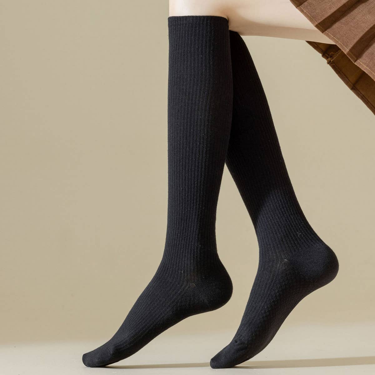 WOMEN STOCKINGS LEISURE SOLID COLOR TUBE SOCKS